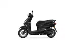 Left-side view of a sleek black scooter with a 'DELIGHT' badge on the rear panel and a visible seat and handlebars