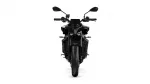 Front view of a black Yamaha sport motorcycle