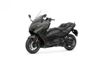 Gray and black Yamaha sport motorcycle shown from a front-left angle with a tall windshield and exposed disc brakes on the front wheel.