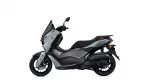 Gray and black Yamaha NMAX scooter shown in a side profile, highlighting the seat, bodywork, and wheels