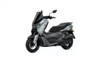 Front-left view of a gray Yamaha NMAX scooter with a black windshield and seat on a white background.
